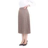 Guzella Medium Pleated Flowy Midi Skirt with Wool Mink Guzella