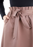 Guzella Cupric Paper Bag Flared A-Line Maxi Skirt with Pockets and Belt Guzella