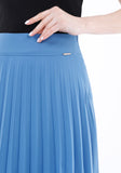 Chiffon Light Indigo Pleated A-Line Plisse Maxi Skirt Guzella