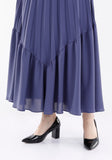 Lilac Chiffon Ruffle Pleated Maxi Skirt Guzella