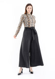 High Waist Anthracite Palazzo Pants Wide Leg Culottes for Women
