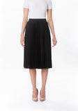 Guzella Black Pleated Midi Skirt with Elastic Waistband Guzella