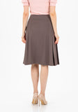 Guzella Pleated Button-Front Mink Midi Skirt for Women