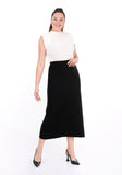 Black and Grey Double Faced Knit Skirt Guzella