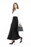 Black A-Line Style Comfy Maxi Dress Skirt