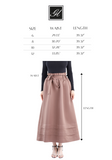 Guzella Light Brown Paper Bag Flared A-Line Maxi Skirt with Pockets and Belt Guzella
