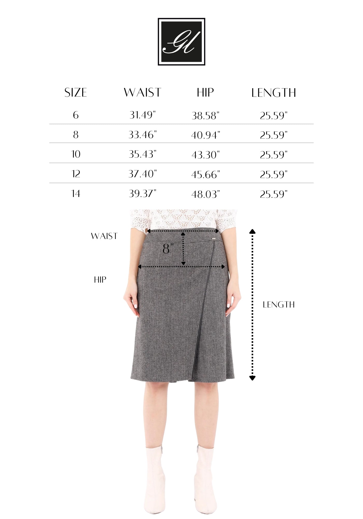 Guzella Women's Grey Midi Skirt Shorts Guzella