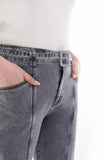Grey Tapered Jeans for Women Carrot Jeans with Jean Belt G-Line