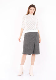 Guzella Midi Shorts para Mujer con Falda, Shorts de Falda, Skorts para Mujer Oficina Tipo de Faldas de Tenis (Gris)