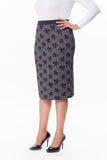 Guzella Slimming Floral Pencil Skirts for Women with Pull on Waist (Black) Guzella