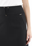 Guzella Women’s High Waist Black Midi Skirt with Special Belt Design Guzella