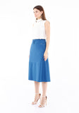 High Waist Midi Skirt with Special Belt Design Guzella