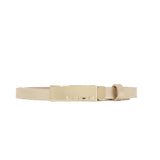 Slim Leather Belt for Women / Shiny Silver Bayelon